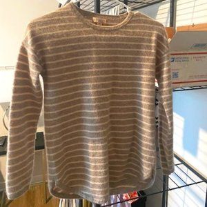 Philosophy Striped Cashmere Sweater in Cream & White--Size XS
